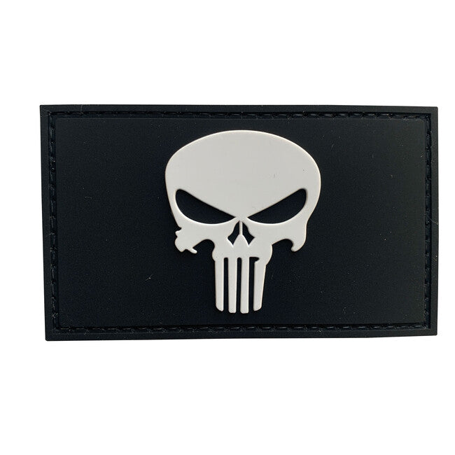 WARAGOD Punisher PVC Patch, Μαύρο και Λευκό