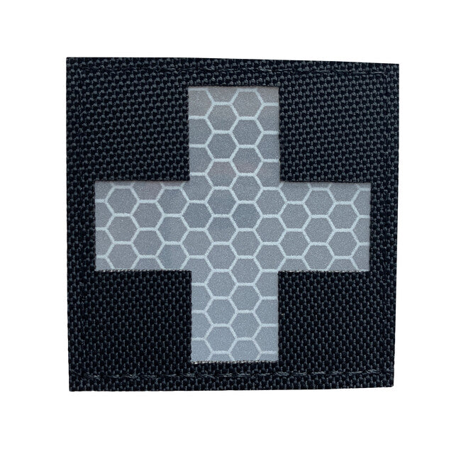 WARAGOD Ανακλαστικό Ύφασμα Cross Medic Σήμα Patch Μαύρο και Λευκό