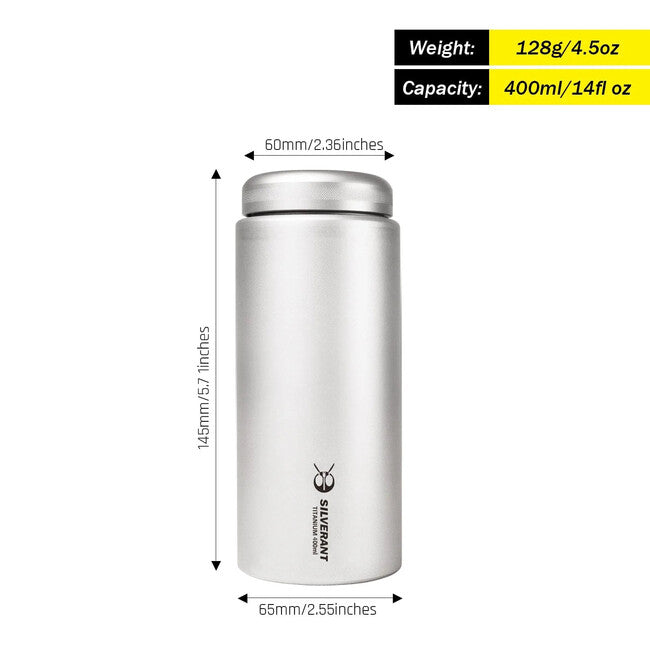 Silverant Φιάλη Τιτάνιο 400 ml με Επίπεδο Καπάκι