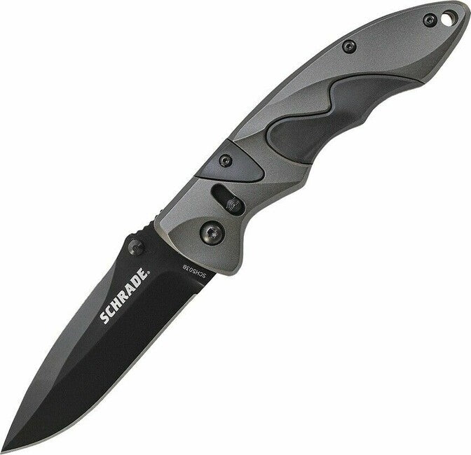 Schrade Τσέπης Μαχαίρι Αλουμίνιο Καουτσούκ, Γκρι Μαύρο 9,2 cm