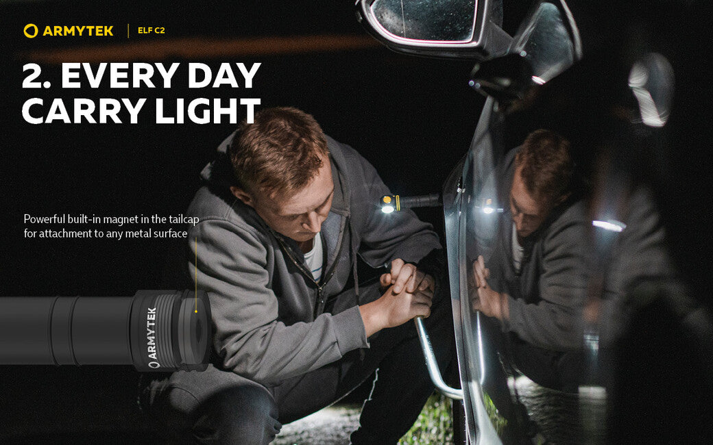 Armytek Elf C2 Micro USB Headlamp, Warm White, Battery Powered, 1023 lm