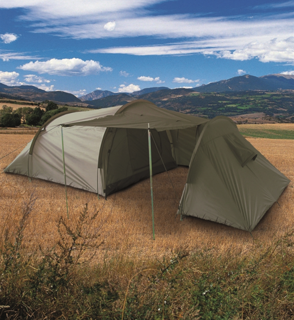 Mil-Tec Σκηνή με Προκλίμακα για 3 Άτομα, Λαδί, 415 x 180 cm x 120 cm