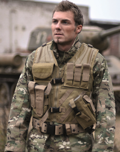 Mil-Tec USMC telovnik taktičen s pasom, Coyote