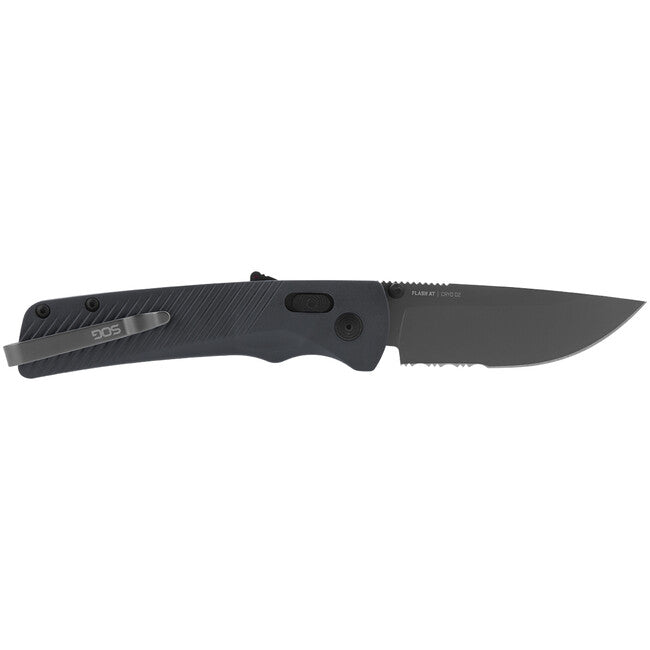 SOG FLASH AT Μαχαίρι Αναδιπλούμενο, Urban Grey, Μερικώς Δοντωτό