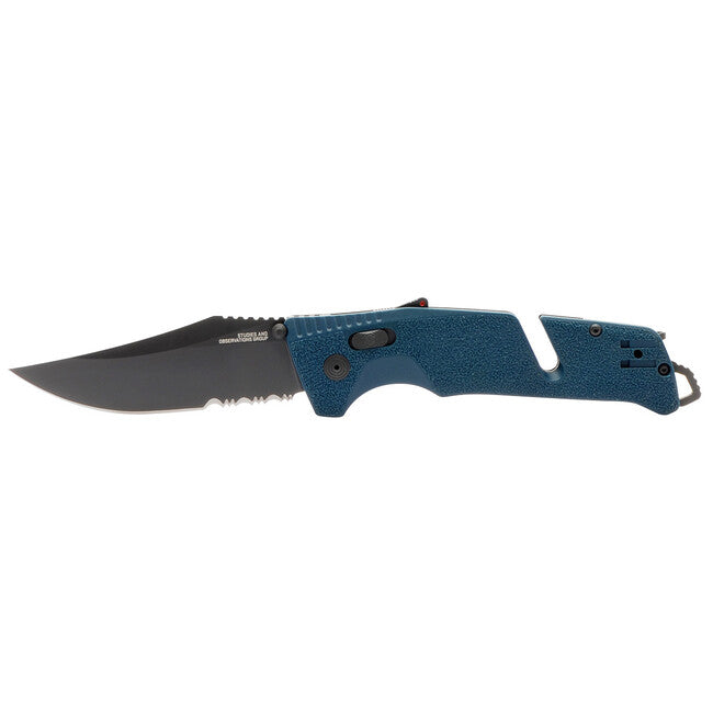 SOG Trident AT Μαχαίρι Αναδιπλούμενο, Uniform Blue, Ημι-Οδοντωτό