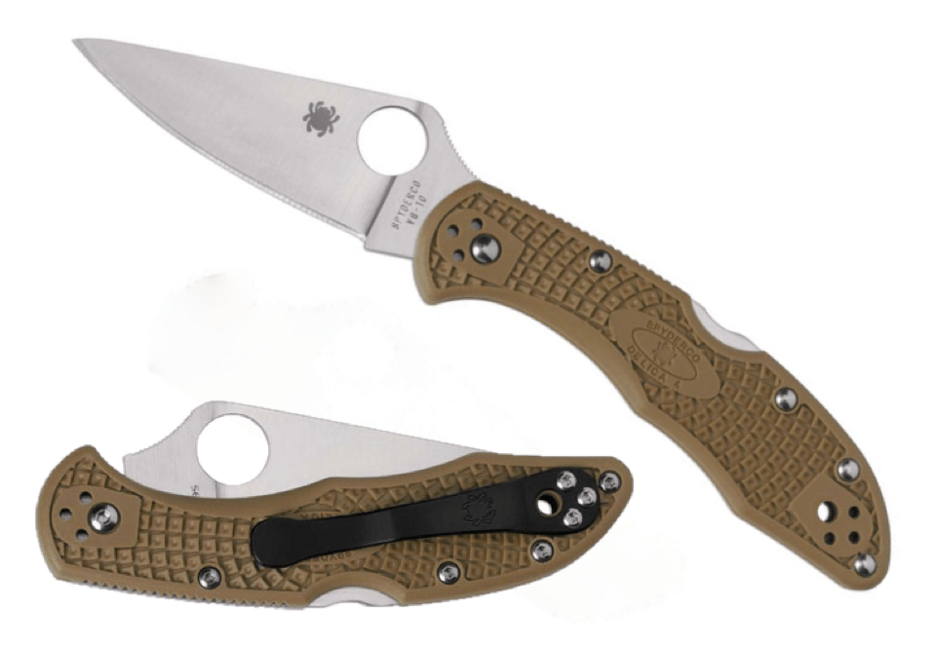 Spyderco Delica 4 Lightweight Τσέπης Μαχαίρι Flat Ground, Καφέ FRN, 7,5 cm