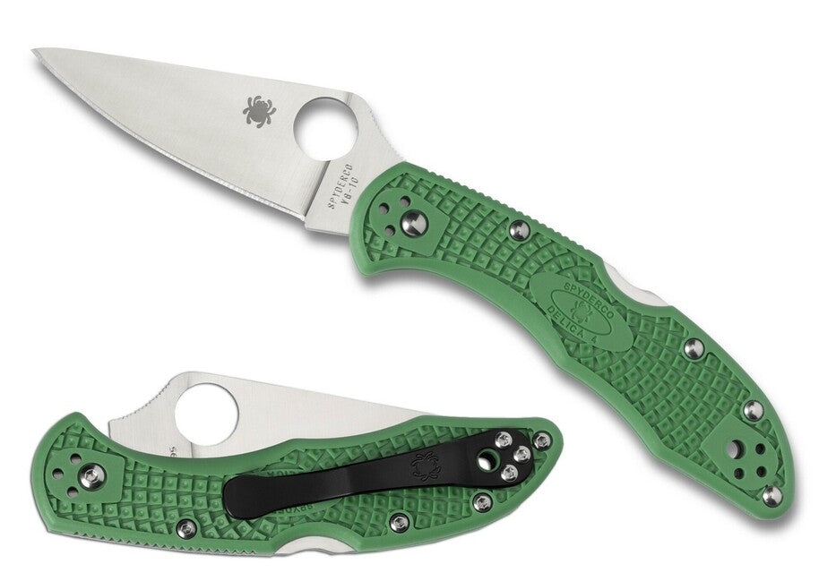 Spyderco Delica 4 Lightweight Flat Ground Μαχαίρι Τσέπης 7,5 cm, πράσινο, FRN