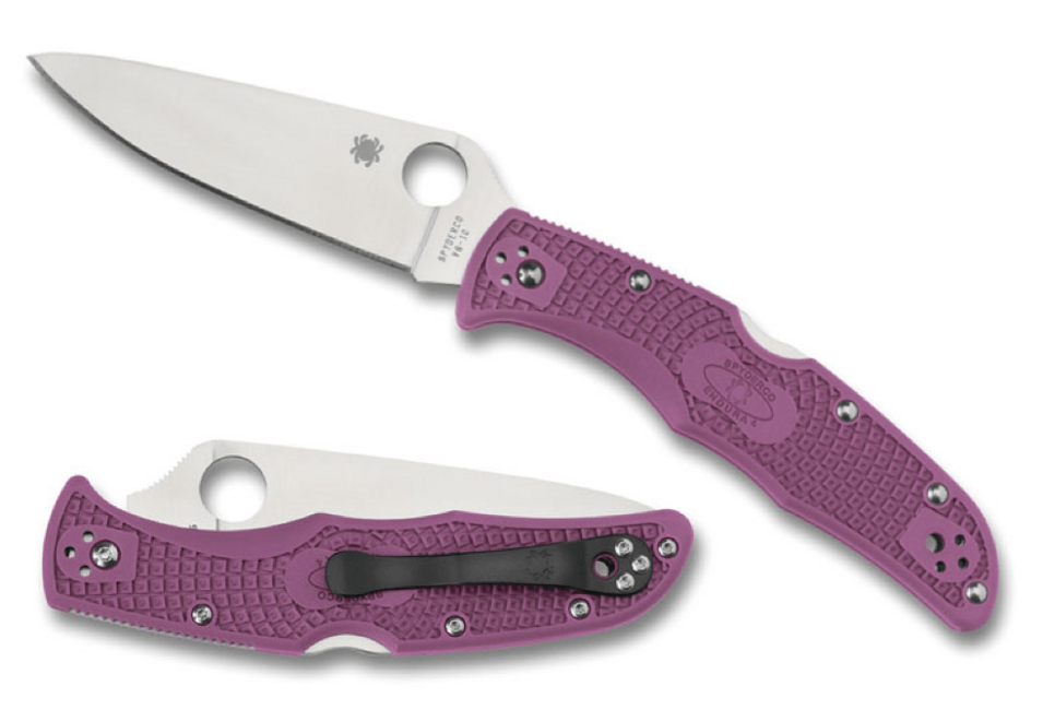 Spyderco Endura 4 Flat Ground Μαχαίρι Τσέπης 9,5cm, μωβ, FRN