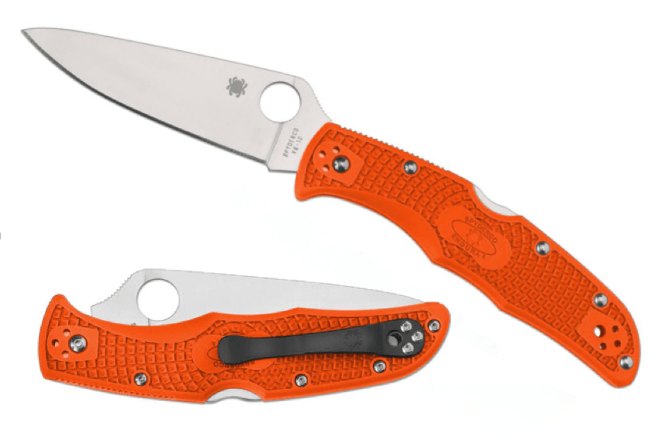 Spyderco Endura 4 Τσέπης Μαχαίρι Flat Ground, Πορτοκαλί FRN 9,5 cm
