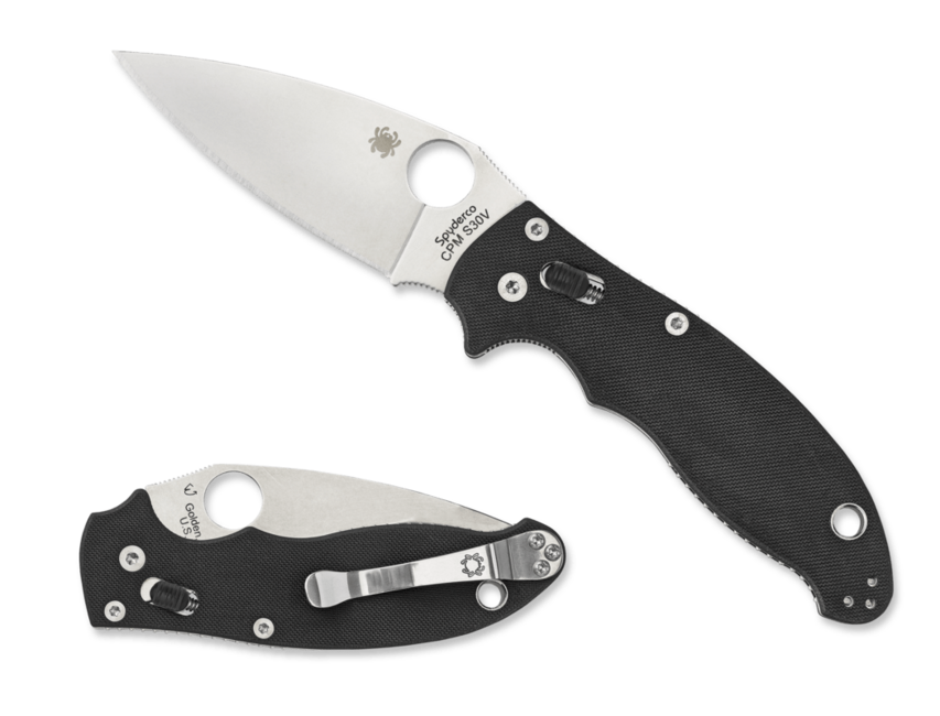 Spyderco Manix 2 Μαχαίρι Τσέπης Plain 8,6 cm, μαύρο, G10