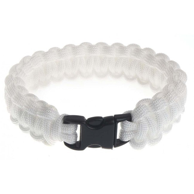 O&T Βραχιόλι Paracord Λευκό με Πλαστική Αγκράφα
