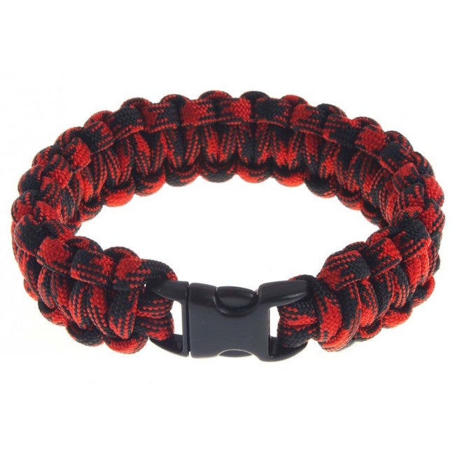 O&T Βραχιόλι Paracord με Πλαστική Αγκράφα, Κόκκινο-Μαύρο