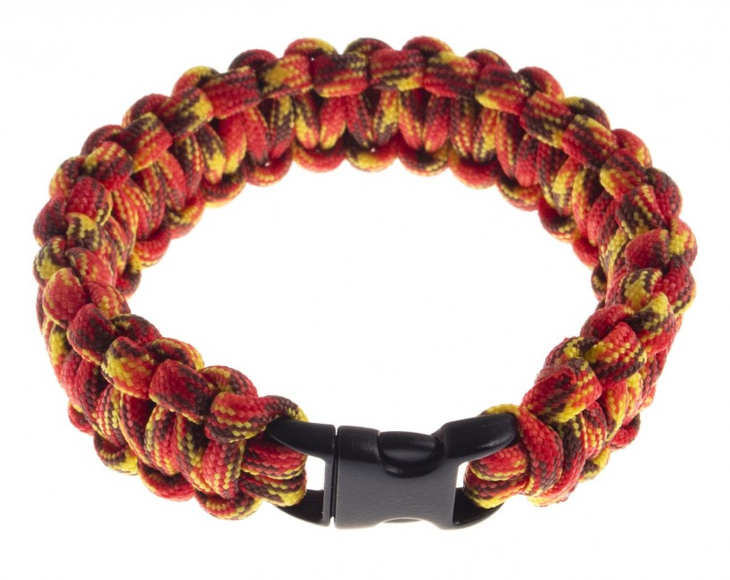 O&T Βραχιόλι Paracord με Πλαστική Αγκράφα, Κόκκινο-Κίτρινο