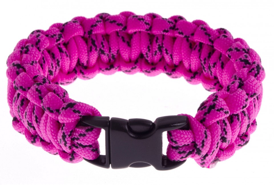 O&T Βραχιόλι Paracord με Πλαστική Αγκράφα, Ροζ