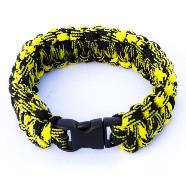 O&T Βραχιόλι Paracord με Πλαστική Αγκράφα, Κίτρινο-Μαύρο