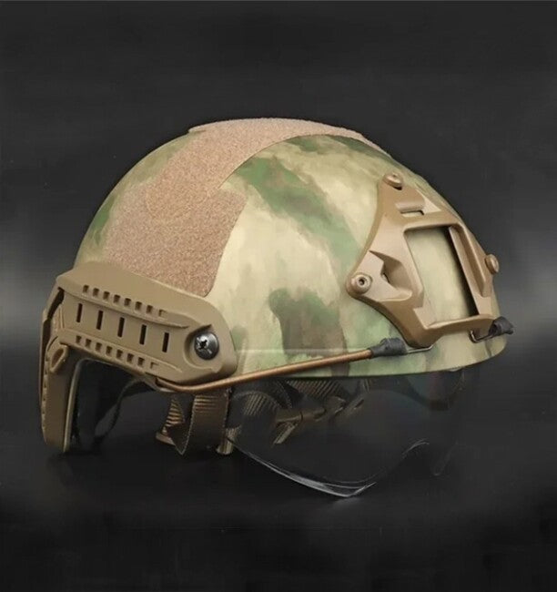 DRAGOWA Tactical Fast MH κράνος takτικό με γυαλιά Charger, FG (χωρίς πιστοποίηση)