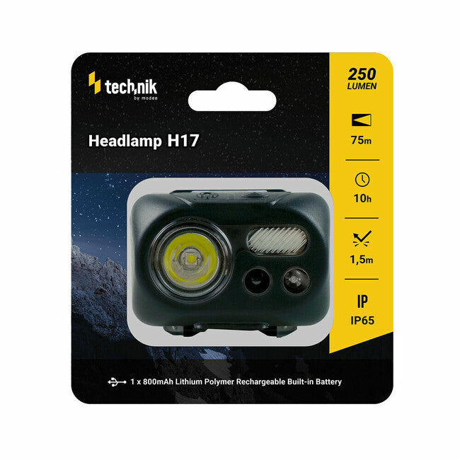 Technik Φακός Κεφαλής LED CREE L2 Micro-USB με Καουτσούκ, Κόκκινο Φως