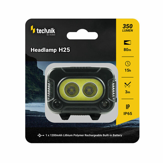 Technik Φακός Κεφαλής LED CREE XPG-2+LED COB με Επένδυση Καουτσούκ USB-C, κόκκινο φως στροβοσκόπιο