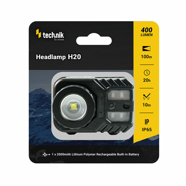 Technik Φακός Κεφαλής S LED CREE XPG-2 micro-USB με Καουτσούκ, Κόκκινο Φως