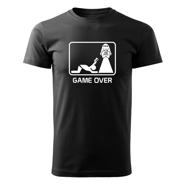 DRAGOWA Game Over Μπλουζάκι, Μαύρο, 160g/m2