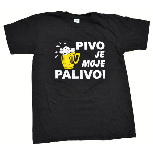 O&T Funny μπλουζάκι Vtipné pivo je moje palivo, μαύρο