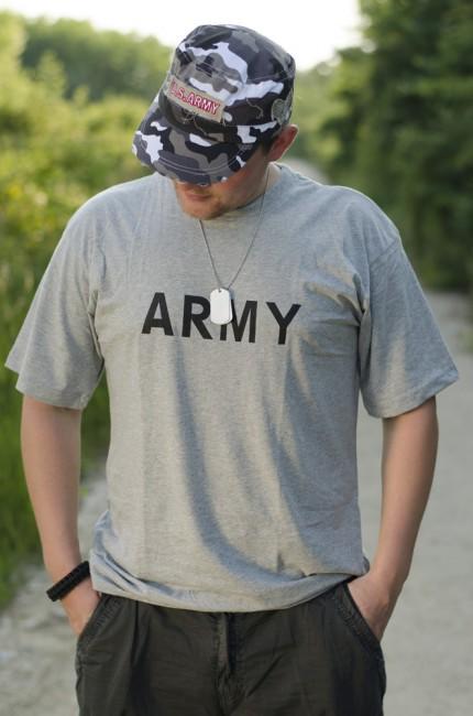 MFH Μπλουζάκι Army με Σχέδιο, Γκρι