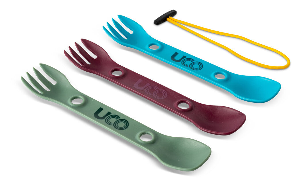 UCO Mini Spork σετ μαχαιροπίρουνων 3 τεμάχια, πράσινο, μωβ, μπλε
