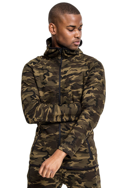 Urban Classics Φούτερ με Κουκούλα Camo Ανδρικό με Φερμουάρ