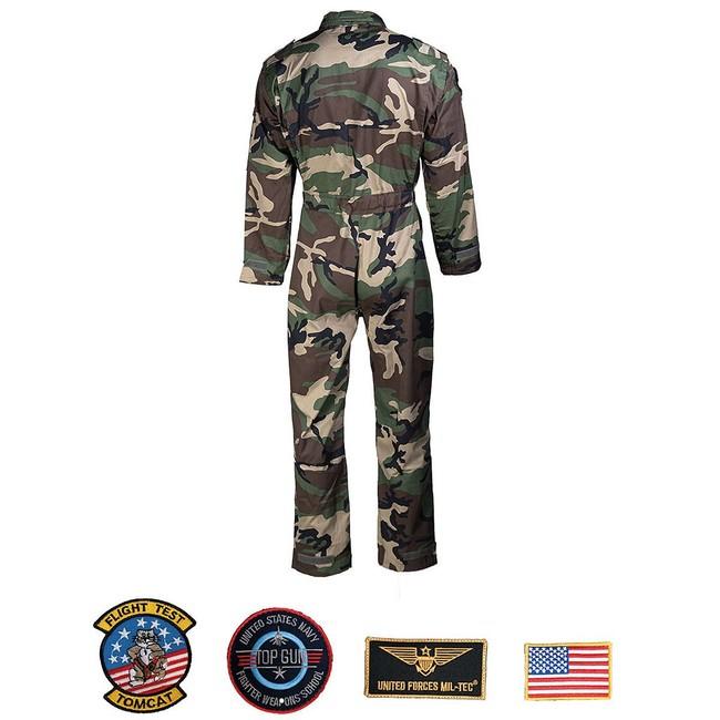 Mil-Tec Flight jumpsuit overall, Woodland