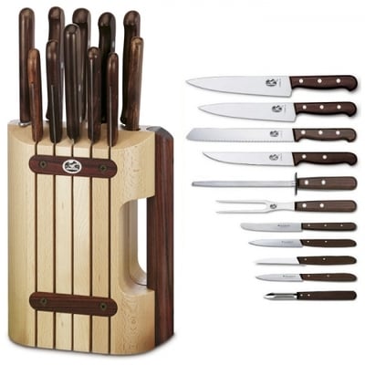 Victorinox Σετ 11 Μαχαιριών με Ξύλινη Βάση Palisander