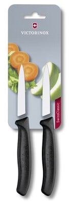 Victorinox Swiss Classic Σετ 2 Τεμαχίων Μαχαιριών με Λεία Λάμα, Μαύρο
