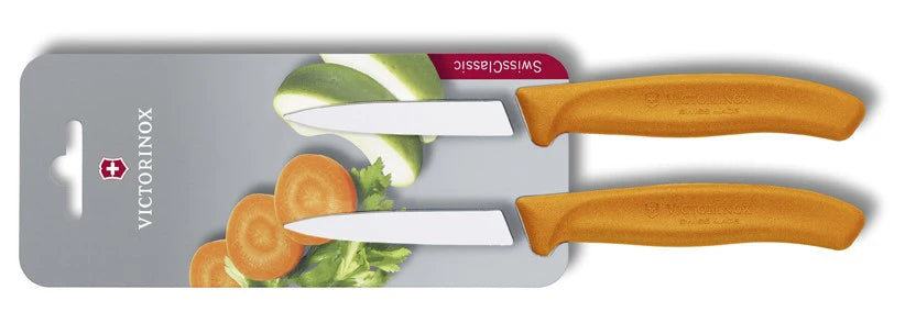 Victorinox Swiss Classic Σετ 2 Μαχαιριών με Λείο Κλινγκ, Πορτοκαλί