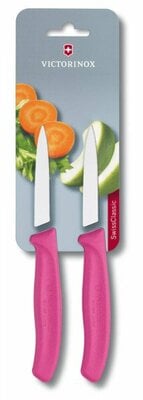 Victorinox Swiss Classic Σετ 2 Μαχαιριών με Λεία Λάμα, Ροζ