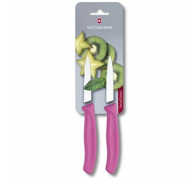 Victorinox Swiss Classic Σετ 2 Μαχαιριών με Κοχλιμένη Λάμα, Ροζ