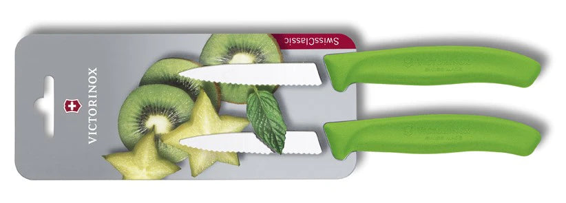Victorinox Swiss Classic 2-τεμάχια Σετ Μαχαιριών με Κοσμημένη Λάμα, Πράσινο