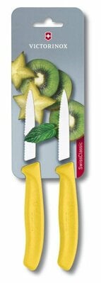 Victorinox Swiss Classic Σετ 2 Μαχαιριών με Δοντωτή Λάμα, Κίτρινο