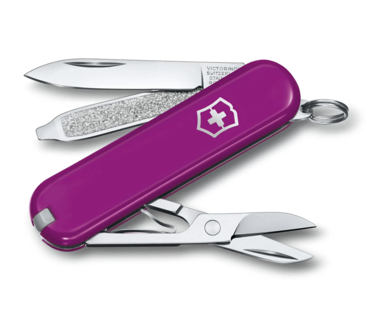 Victorinox Classic SD Colors Tasty Grape Πολυλειτουργικό Μαχαίρι, Σκούρο Μωβ, 7 Λειτουργίες, Blister