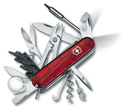 Victorinox CyberTool Lite Πολυεργαλείο 91mm με LED και 36 Λειτουργίες, Διάφανο Κόκκινο