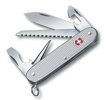 Victorinox Farmer Alox Πολυλειτουργικό Μαχαίρι 93 mm, Δοντωτή Λαβή, Ασημί, 9 Λειτουργίες