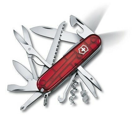 Victorinox Huntsman Lite Πολυλειτουργικό Μαχαίρι 91mm LED, Διάφανο Κόκκινο, 21 Λειτουργίες