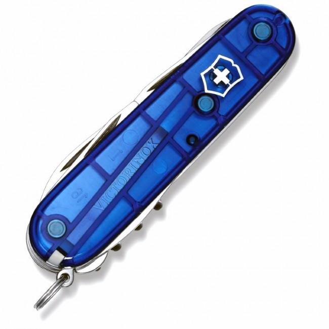 Victorinox Huntsman Μαχαίρι Τσέπης 91mm, Διάφανο Μπλε