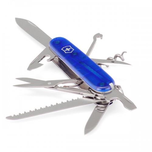 Victorinox Huntsman Μαχαίρι Τσέπης 91mm, Διάφανο Μπλε