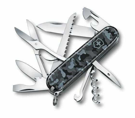 Victorinox Huntsman Πολυλειτουργικό Μαχαίρι 91 mm Navy Camo, Camo Γκρι-Μπλε, 15 Λειτουργίες