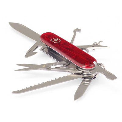 Victorinox Huntsman Τσέπης Μαχαίρι 91mm, Διάφανο, Κόκκινο