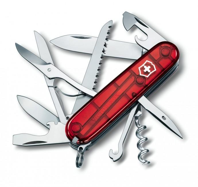 Victorinox Huntsman Τσέπης Μαχαίρι 91mm, Διάφανο, Κόκκινο