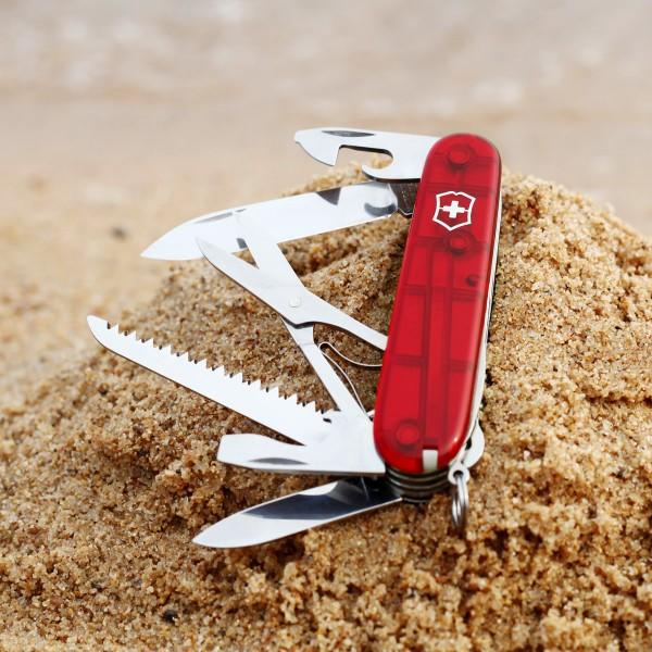 Victorinox Huntsman Τσέπης Μαχαίρι 91mm, Διάφανο, Κόκκινο