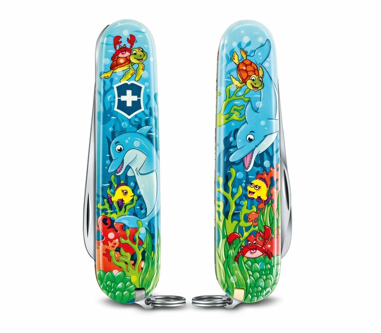 Victorinox My First Animal Edition πολυλειτουργικό μαχαίρι για παιδιά, μοτίβο δελφινιού, 9 λειτουργίες