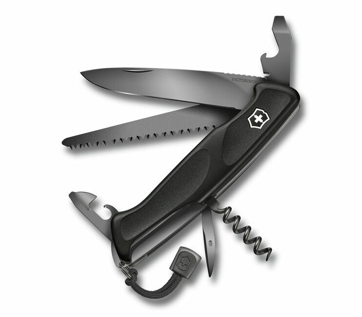 Victorinox RangerGrip 55 Πολυχρηστικό Μαχαίρι Onyx Black, Μαύρο Μονοχρωματικό, 12 Λειτουργίες