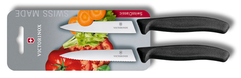 Victorinox Σετ 2 Μαχαιριών Ξεφλουδίσματος, Μαύρο