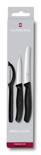 Victorinox σετ 2 μαχαιριών και ξύστρας, μαύρο